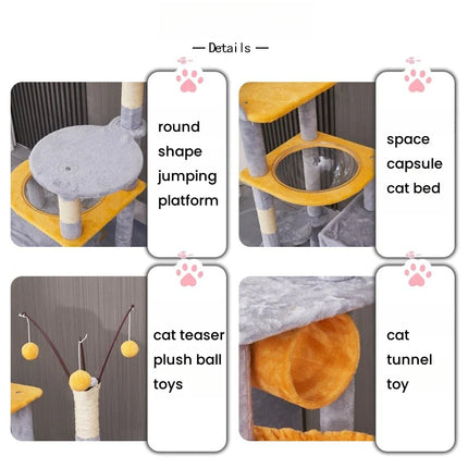 Tour pour Chat avec Hamac et Tunnel Intégrés