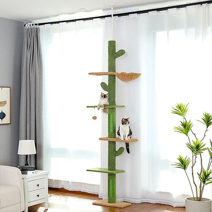 Arbre à Chat Cactus Original avec Plates-Formes Multi-Niveaux