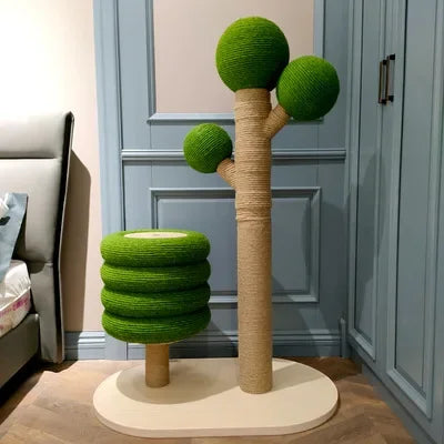 Arbre à chat design au look nature avec bol dôme