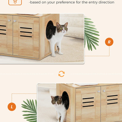 Arbre à Chat avec Meuble Intégré et Plateformes Douces