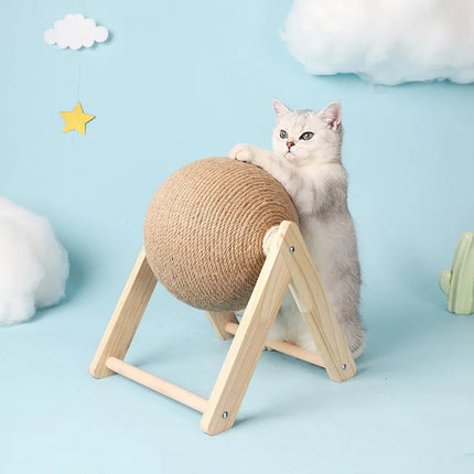 Griffoir Interactif pour Chat avec Boules en Sisal Suspendues