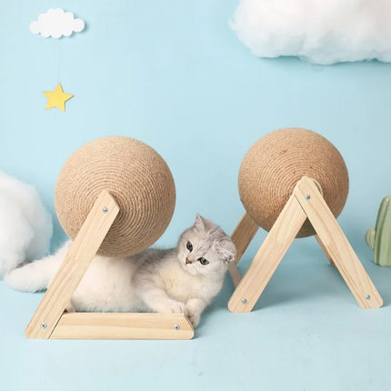 Griffoir Interactif pour Chat avec Boules en Sisal Suspendues