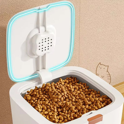 Boîte de Rangement Alimentaire pour Chat avec Fenêtre de Visualisation