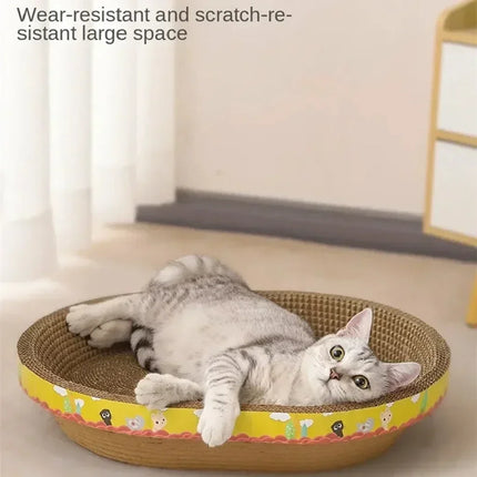 Panier Ovale en Carton Durable - Espace Spacieux pour Chats