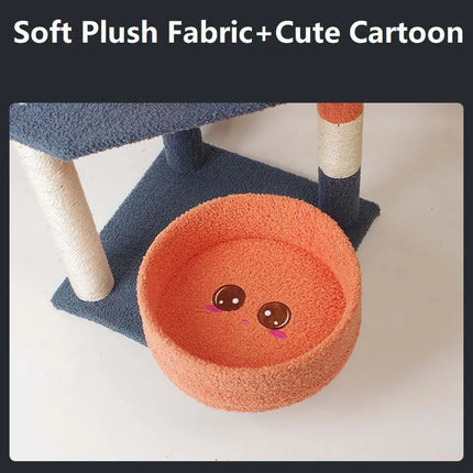 Arbre à Chat Multicolore avec Plateformes et Tunnel Ludique