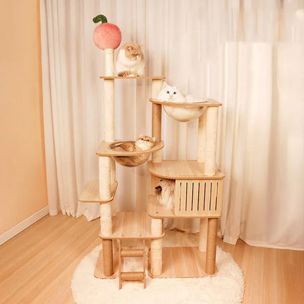 Arbre à Chat Ludique XXL avec Bulles Transparentes et Maisonnete