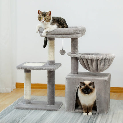 Arbre pour Chats Compact avec Hamac et Plateformes