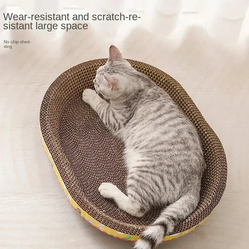 Panier Ovale en Carton Durable - Espace Spacieux pour Chats