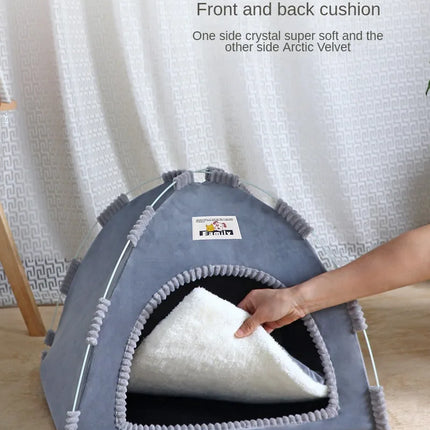 Refuge Douillet pour Chats - Design Moderne et Gris