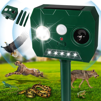 Répulseur Ultrasonique Solaire pour Animaux – Idéal pour le Jardin