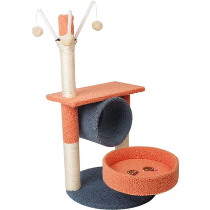 Arbre à Chat Multicolore avec Plateformes et Tunnel Ludique