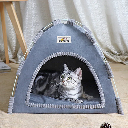 Refuge Douillet pour Chats - Design Moderne et Gris