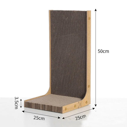 Grattoir Vertical avec Base en Bois et Jouet Suspendu