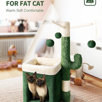 Cabane avec Griffoir et Aire de Jeu Cactus pour Chat