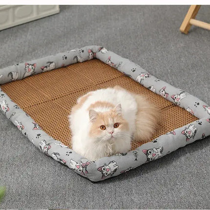 Tapis Décontracté pour Chat avec Bord Avocat et Surface Naturelle