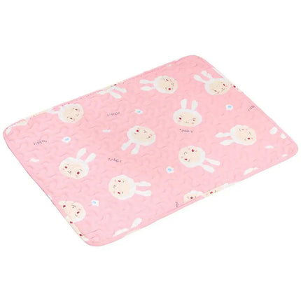 Tapis Rose Mignon à Motifs Lapins - Espace Détente pour Animaux