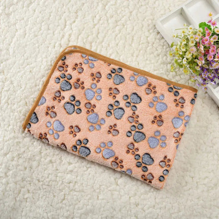 Plaid Réversible Motif Pattes – Teintes Pêche et Marron