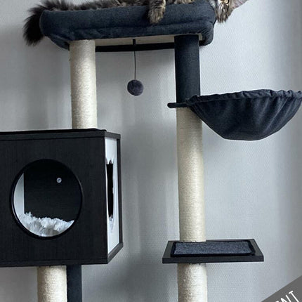 Arbre pour Chats Compact avec Rangement Intégré et Design Moderne