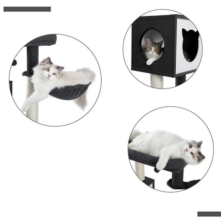 Arbre pour Chats Compact avec Rangement Intégré et Design Moderne