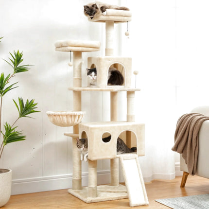Arbre multi-niveaux pour chat avec niches et plateformes ludiques