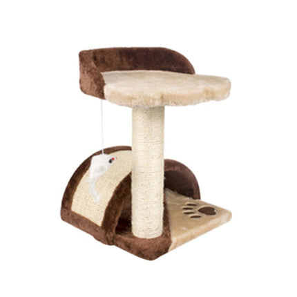 Arbre à chat compact avec plateforme rembourrée et cachette ludique