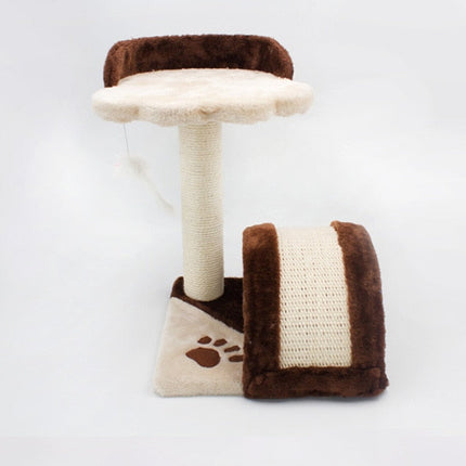 Arbre à chat compact avec plateforme rembourrée et cachette ludique