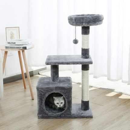 Arbre pour Chat Compact avec Cube et Plateformes Multiniveaux