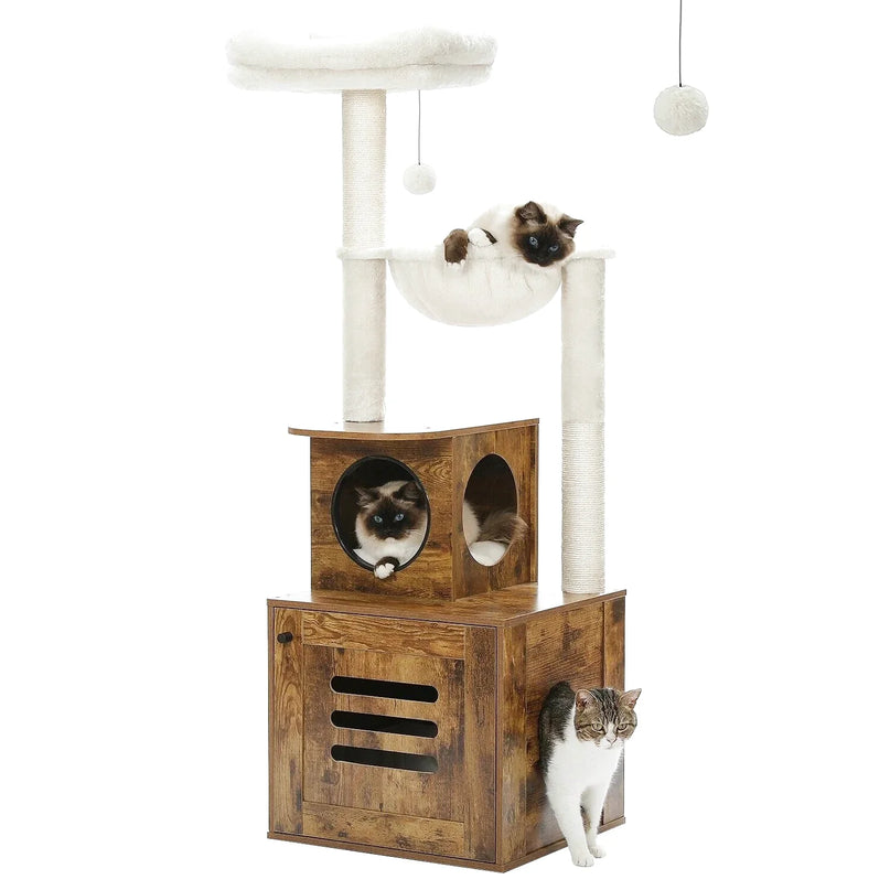 Espace de Jeux Modulable pour Chats avec Compartiments et Griffoirs