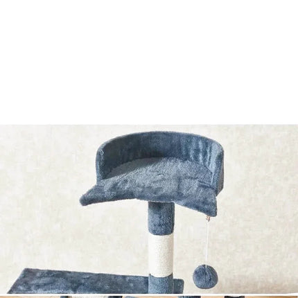 Arbre à Chat Compact avec Jouets Suspendus et Nacelle