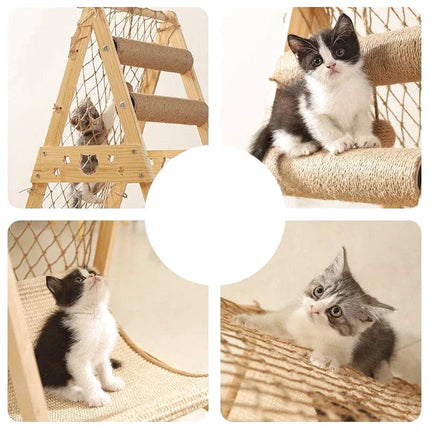 Aire de Jeux en Bois pour Chats avec Hamac et Griffoirs