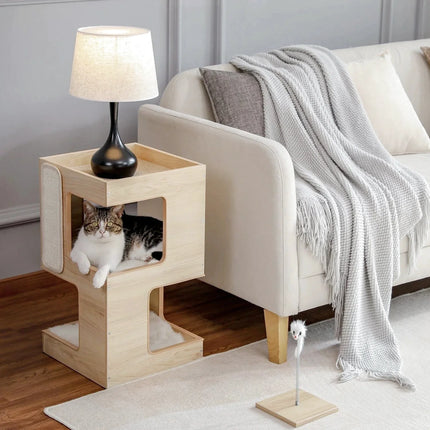 Cube double niveau pour chats - Design minimaliste