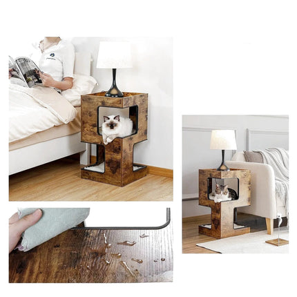 Cube double niveau pour chats - Design minimaliste
