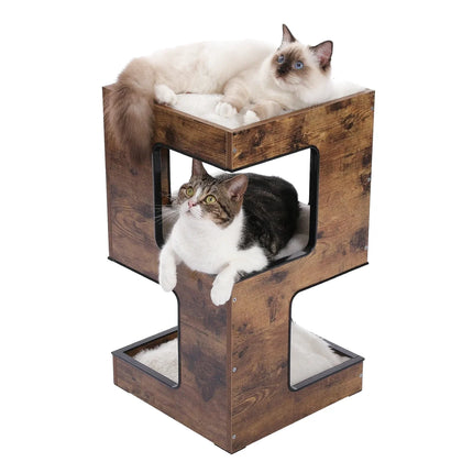 Cube double niveau pour chats - Design minimaliste