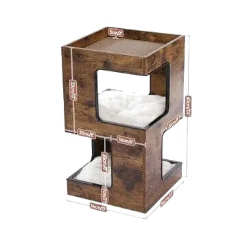 Cube double niveau pour chats - Design minimaliste