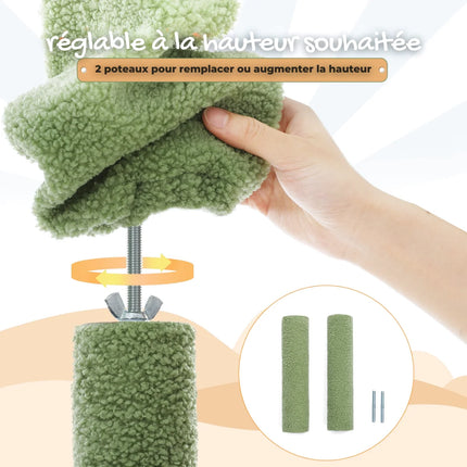 Arbre à Chat Vertical Naturel avec Plateformes et Accessoires Ludiques