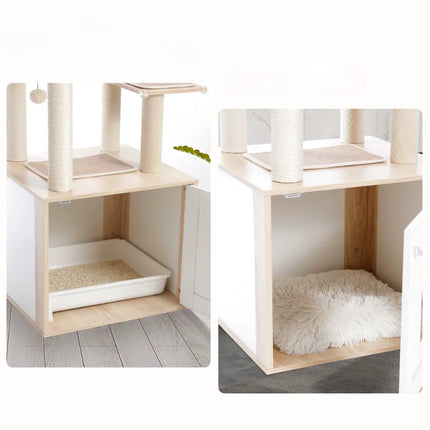 Arbre modulable pour chats avec espaces de repos et griffoirs