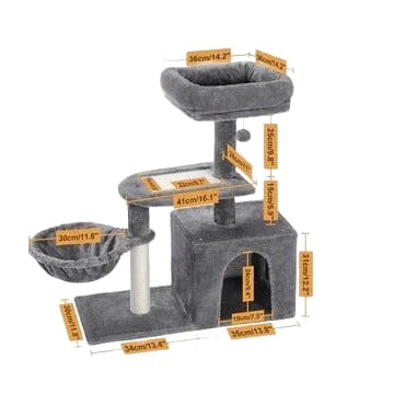 Arbre à Chat Compact avec Hamac et Niche