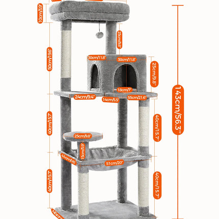 Arbre à plusieurs niveaux avec espace cosy pour chats