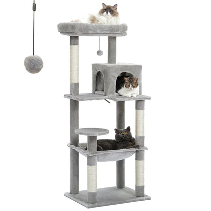 Arbre à plusieurs niveaux avec espace cosy pour chats
