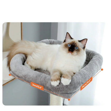 Centre de Jeu pour Chats avec Hamacs et Niches Grises Multi-Étages