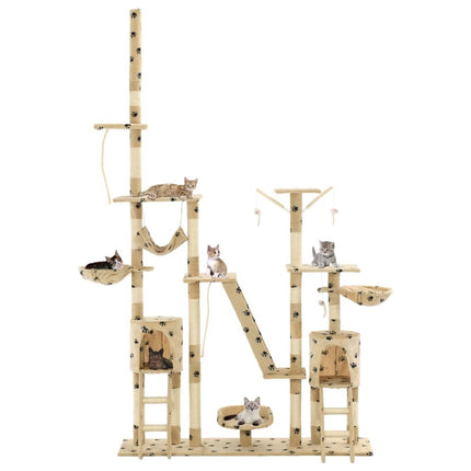 Grand Arbre Beige pour Chats avec Plates-Formes et Hamacs