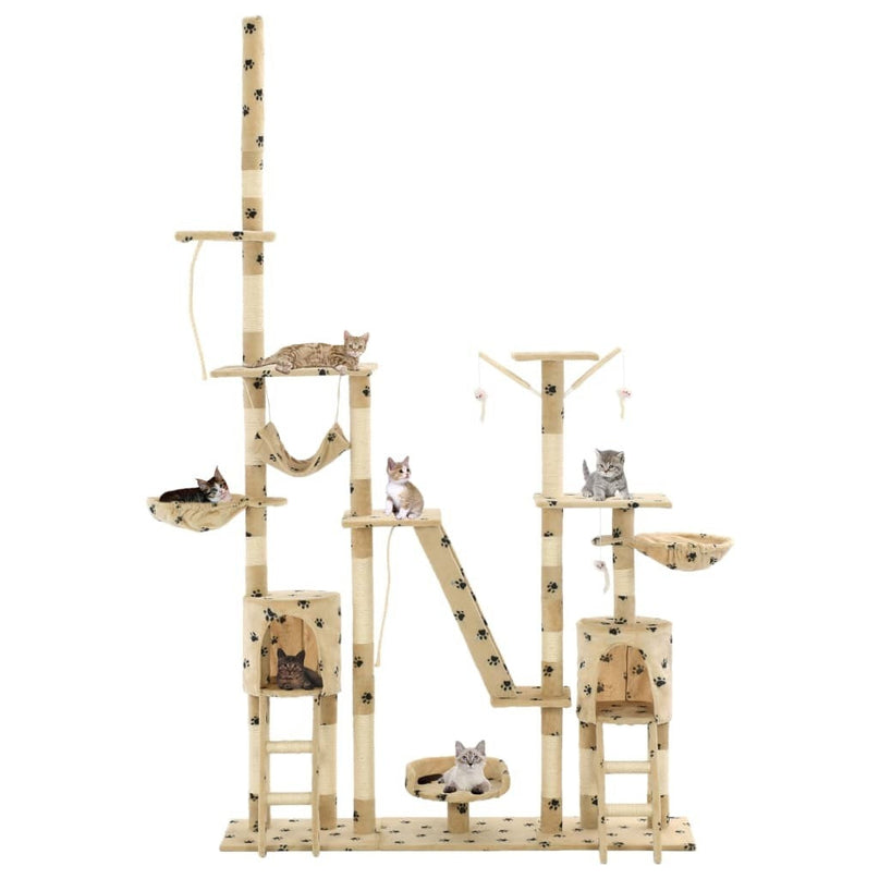Grand Arbre Beige pour Chats avec Plates-Formes et Hamacs