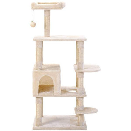 Grand arbre de jeu pour chat avec plateformes et maison fermée