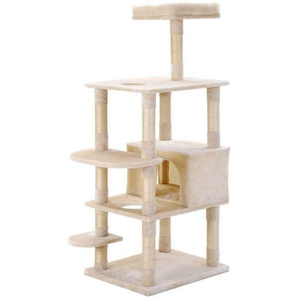Grand arbre de jeu pour chat avec plateformes et maison fermée