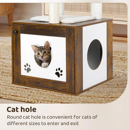 Arbre à Chats Compact avec Niche et Plateformes Confortables