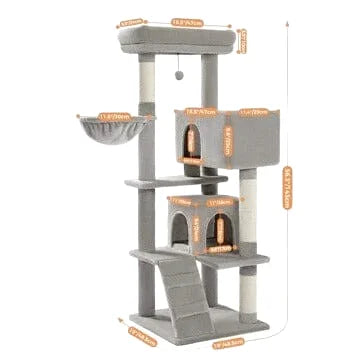 Arbre pour Chat avec Plateformes Multiniveaux et Hamac Suspendu