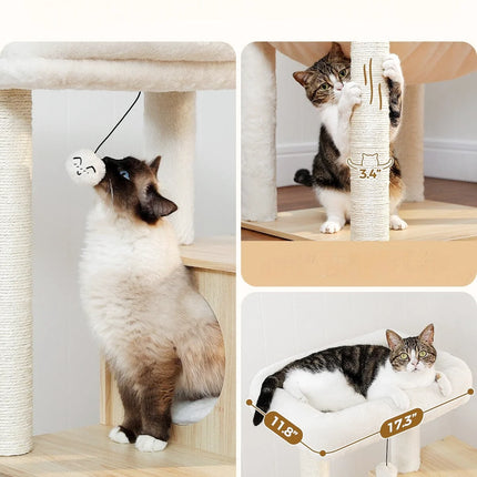 Tour de Jeux Haute pour Chats avec Plateformes et Cachette