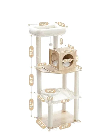 Tour de Jeux Haute pour Chats avec Plateformes et Cachette