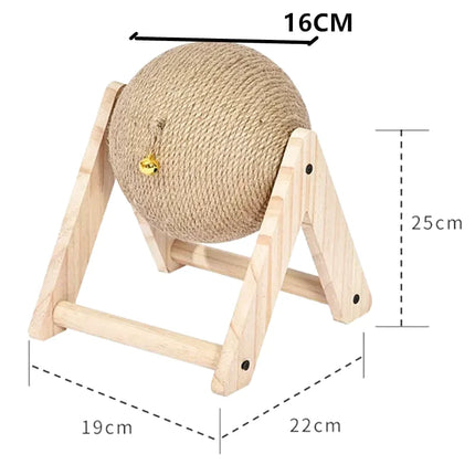 Griffoir Interactif en Forme de Triangle avec Sphère en Sisal et Clochette