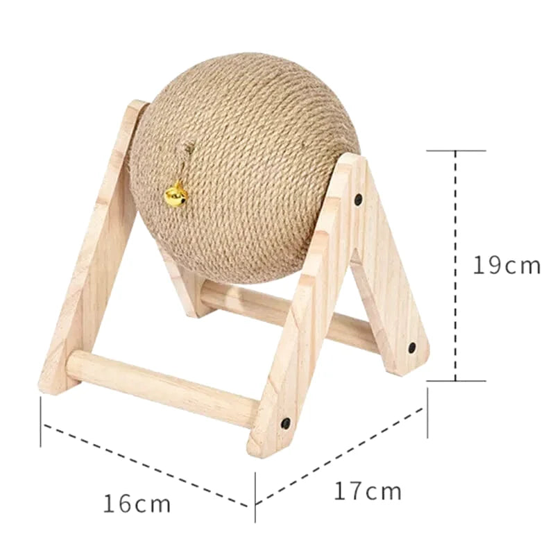 Griffoir Interactif en Forme de Triangle avec Sphère en Sisal et Clochette